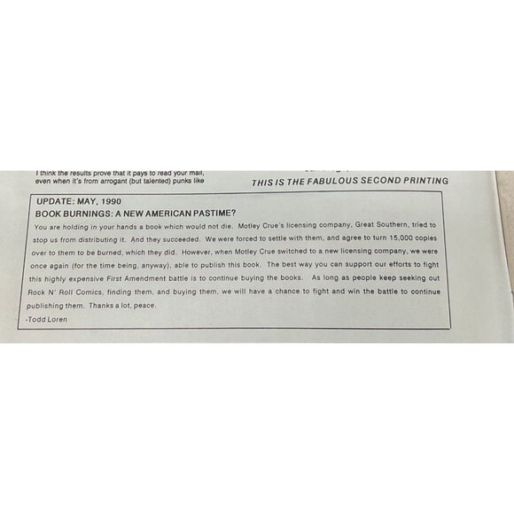 Vtg Rock N Roll Comics Motley Crue #4 Unauthorized Biog MAY 1990 Revolutionary - Picture 5 of 5